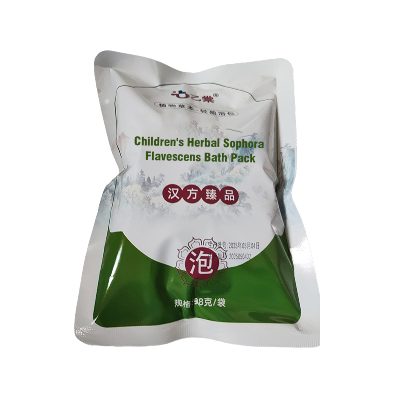 How can we achieve long-lasting antibacterial effects in children's herbal sophora flavescens bath packs through formulation design?